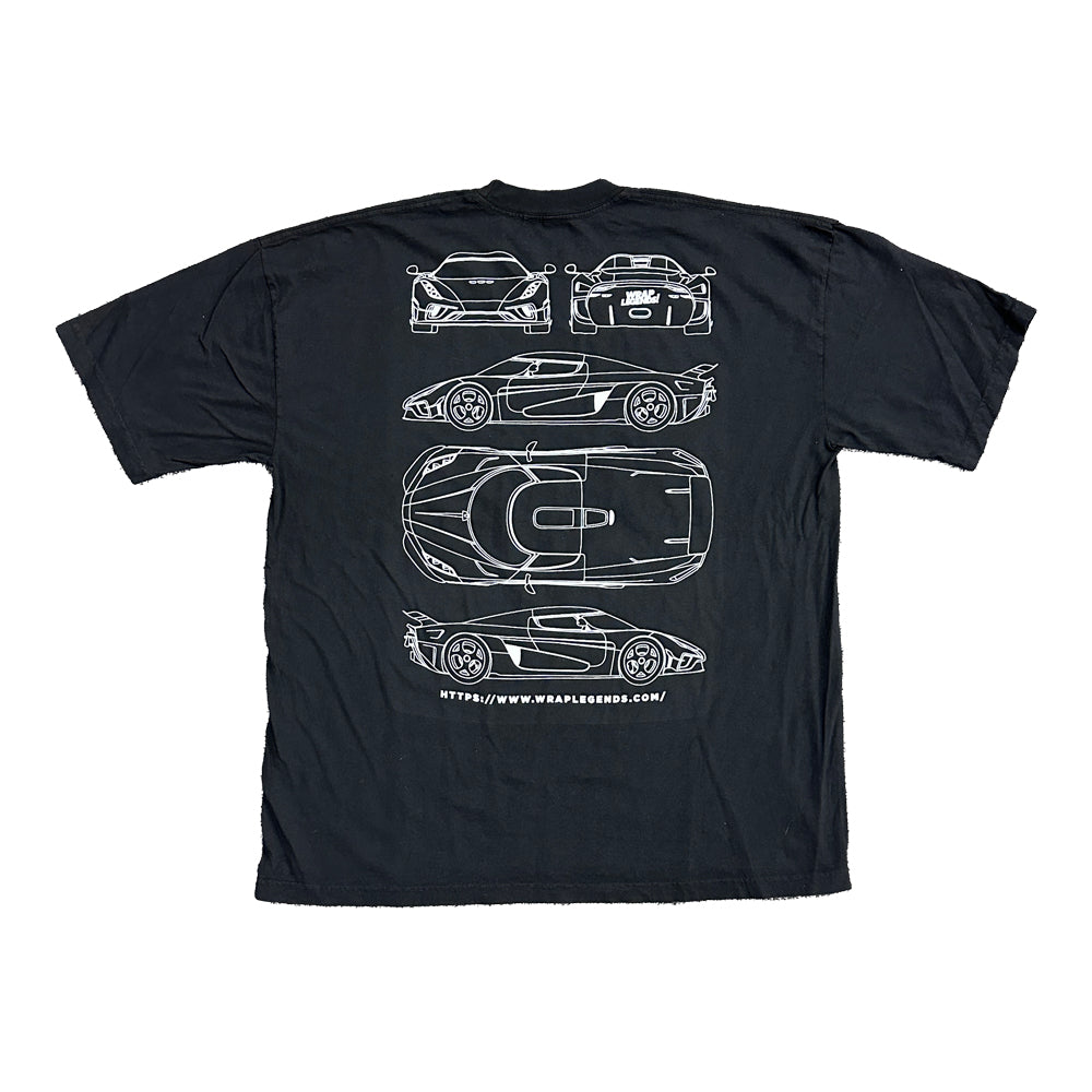 Wrap Legends Black Egg Line Work Shirt